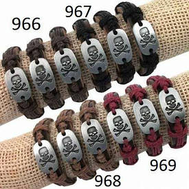 Браслет шкіряний "Кістки-Черепа"