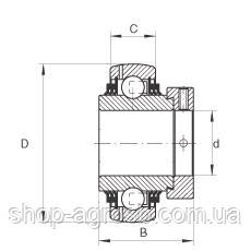 Підшипник LDK NA208L3 потрійне ущільнення GE40NPPB, GE40KRRB, UEL208D1W3, YEL208-2F, 216330.0, JD39107, фото 2