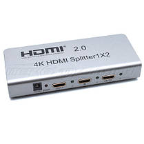 HDMI Splitter 1x2 v2.0, Support 4Kx2K, IR+EDID+RS232, метал, фото 2