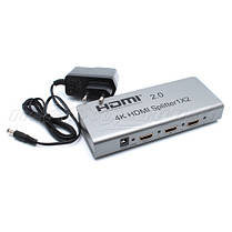 Splitter HDMI 1x2 v2.0, Support 4Kx2K, IR+EDID+RS232, метал, фото 2