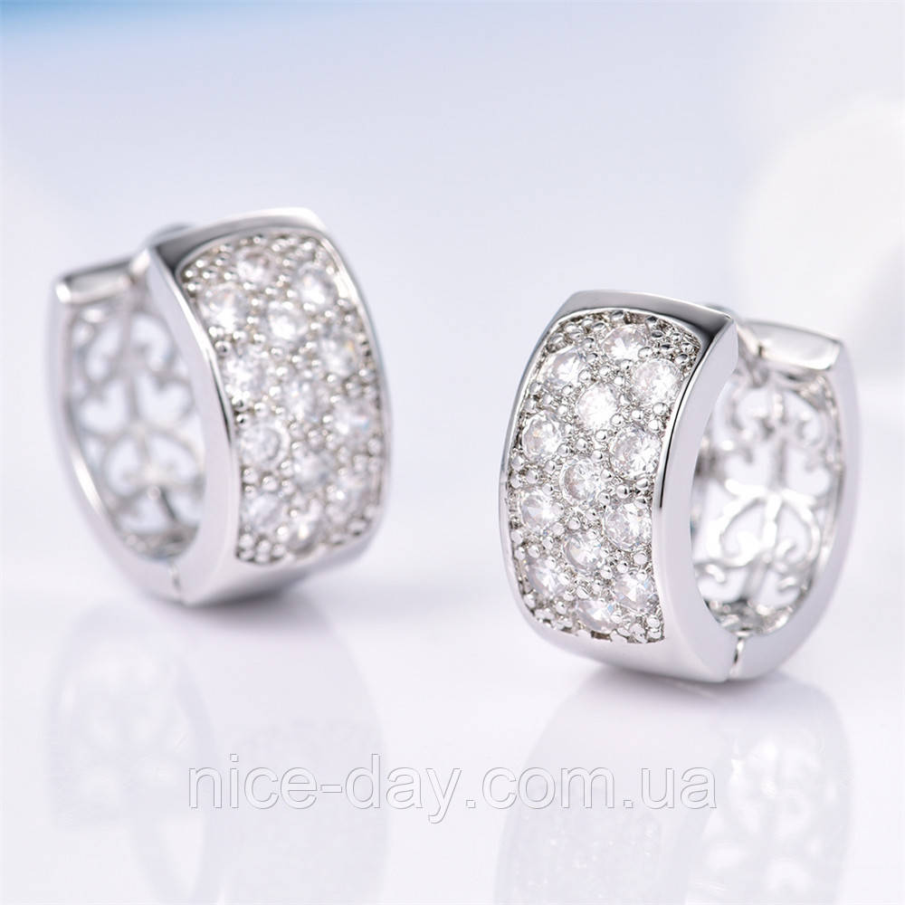 Сережки Ніжність із цирконієм проведення часу, фото 1