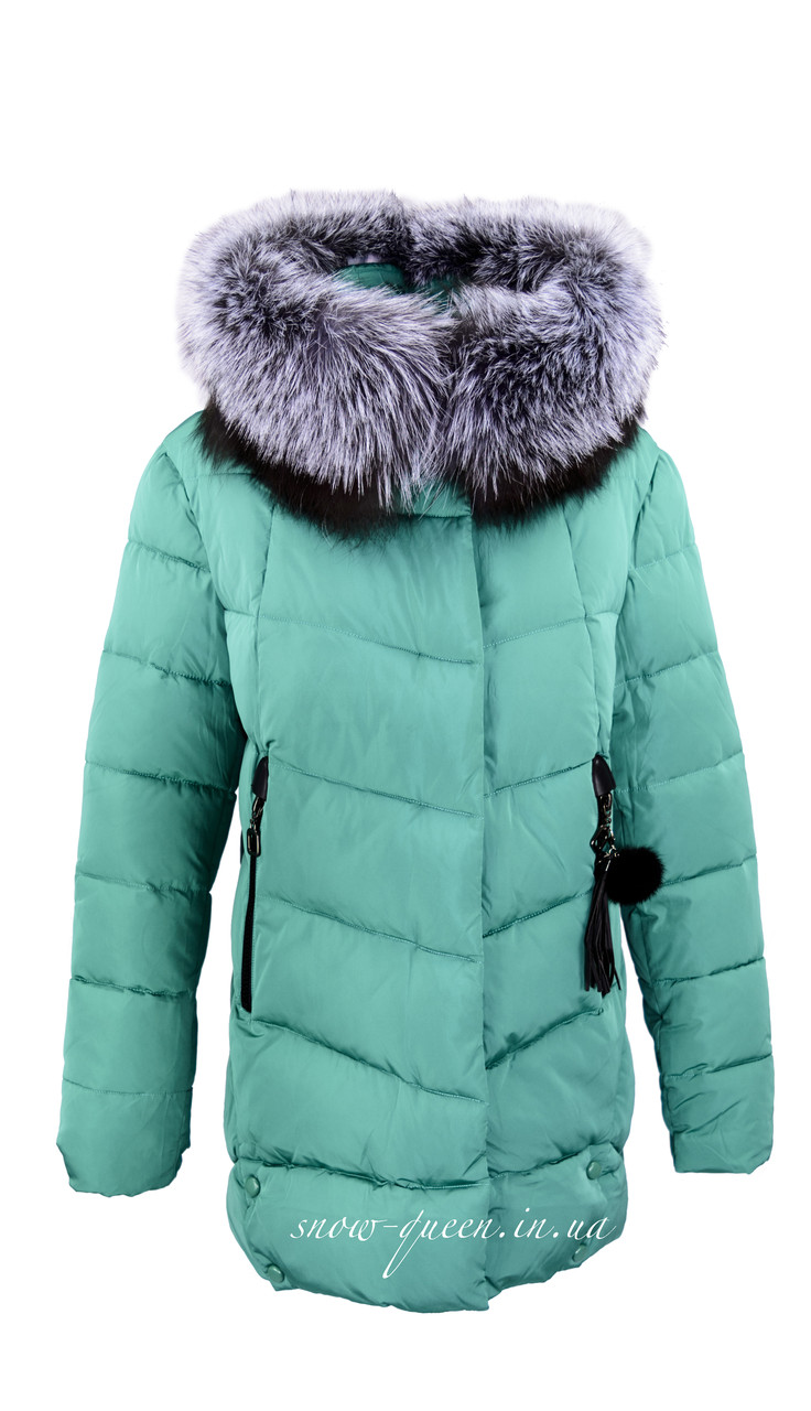 Пуховик із натуральним хутром Jarius батальних розмірів, фото 1