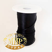 Шнур сатиновий Чорний 3 мм, 1 м