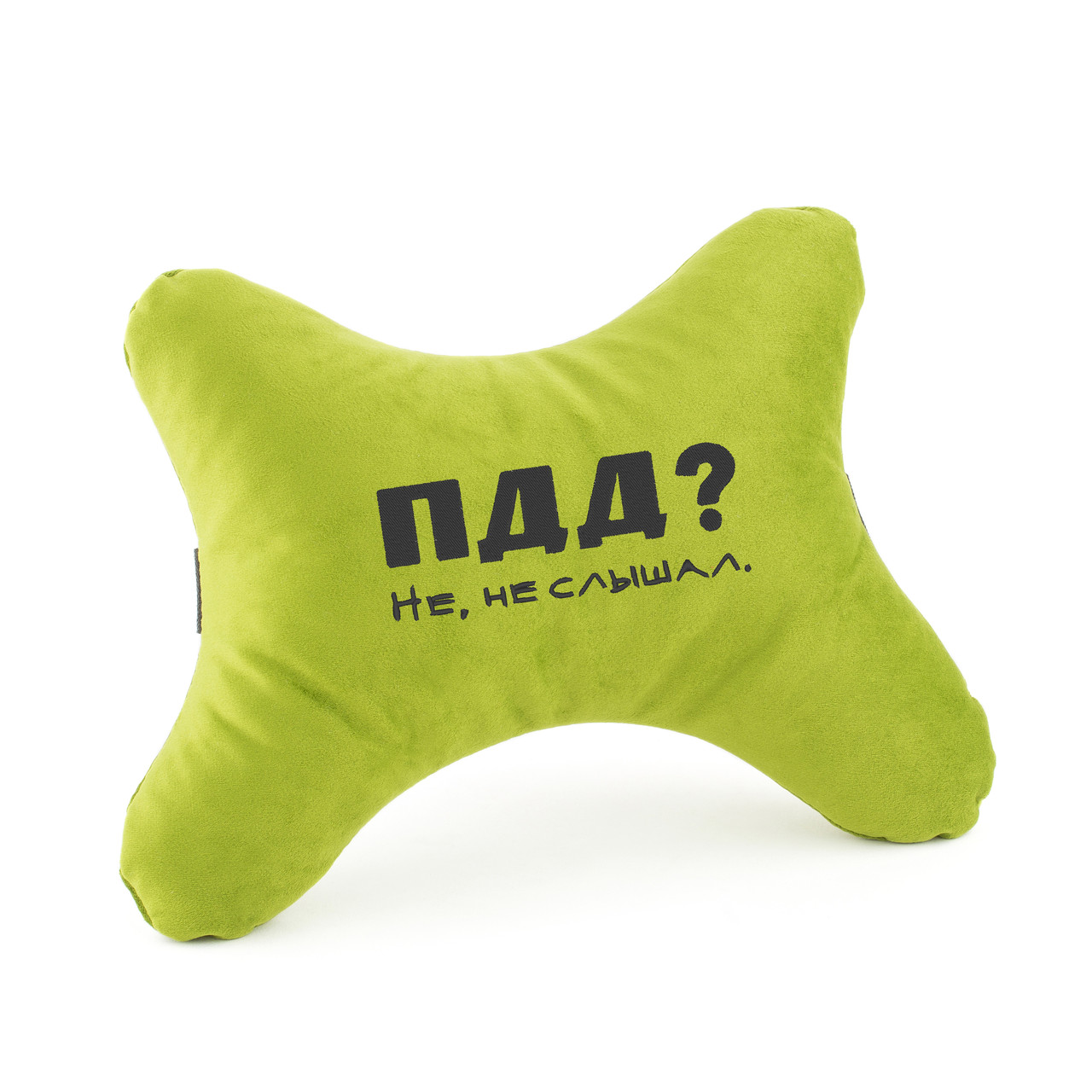 Підголовник авто "ПДР? Не чув!" зелений флок_склад