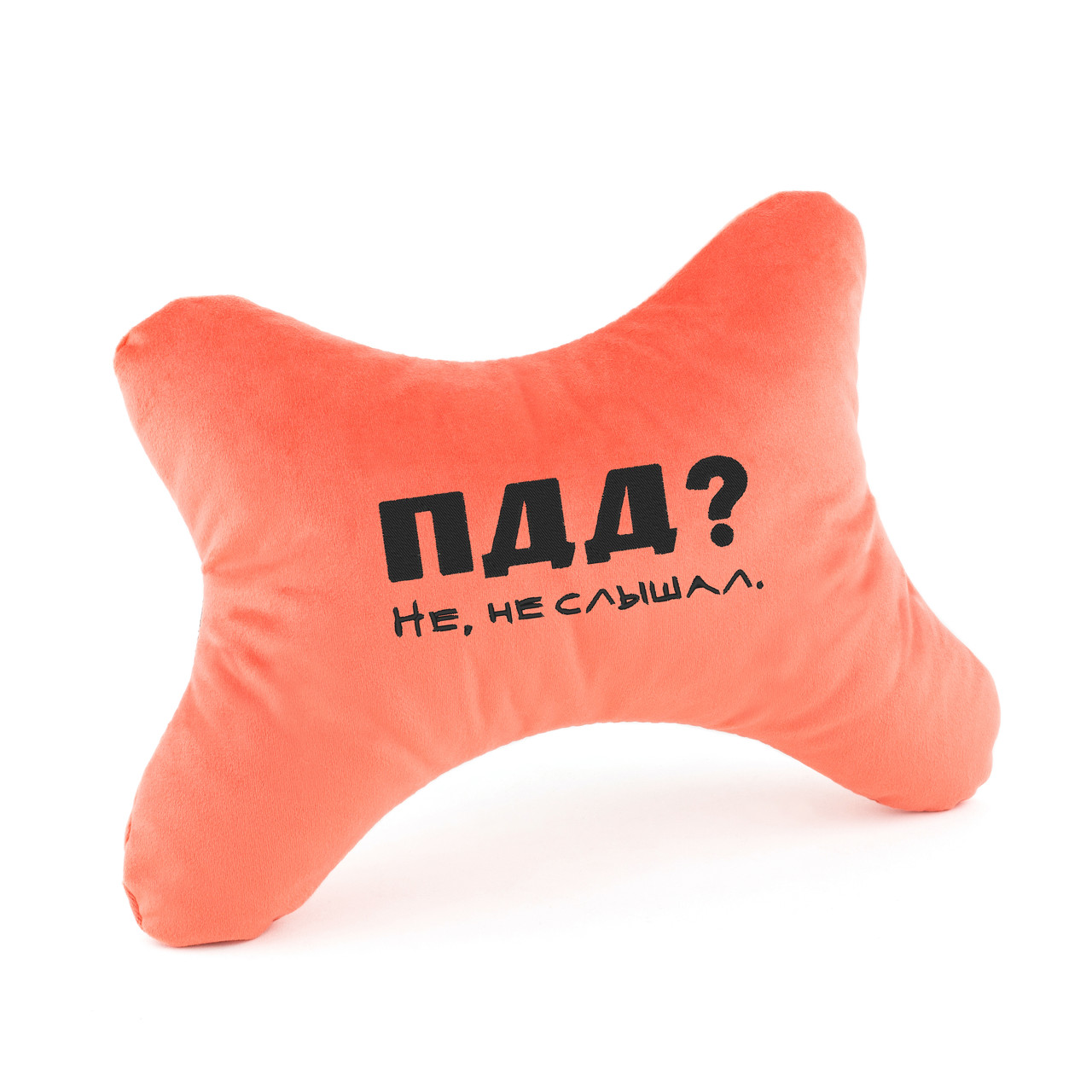 Підголовник авто "ПДР? Не чув!" персиковий флок_склад