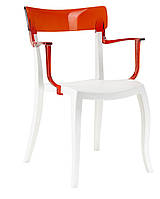Кресло Papatya Hera-K белое сиденье прозрачно-красный