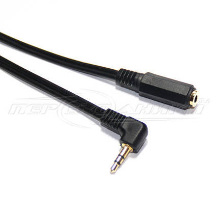 Аудіо кабель подовжувач AUX 3.5 mm jack (економ якість), кутовий, 1.5 м, фото 2
