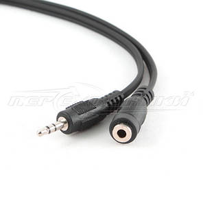 Аудіо кабель подовжувач AUX 3.5 mm jack (економ якість), 1.8 м, фото 2