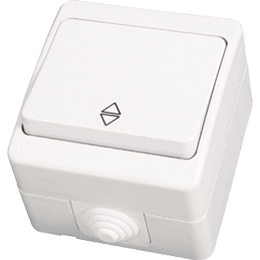 Вимикач одинарний прохідний зовнішній білий Gunsan NEMLIYER NE 07 11 107, фото 1