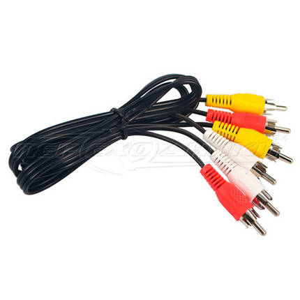 Кабель Аудіовідео 3RCA-3RCA композитний (економ якість), 2.4 м, фото 2
