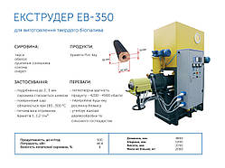 Екструдер ЄВ-350 для виробництва брикетів Pini-Kay