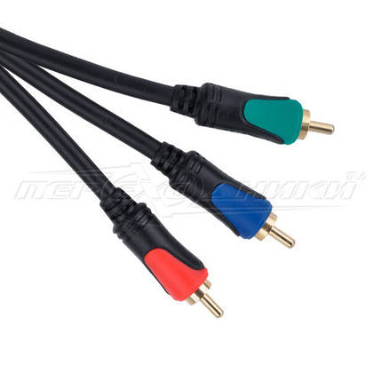 Кабель відео 3RCA-3RCA компонентний (висока якість), 3 м, фото 2