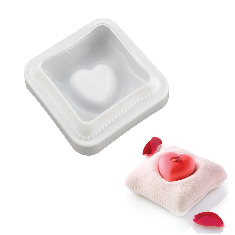 Силіконова форма для євродесертів Серце на подушці, фото 1