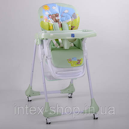 Стільчик для годування Bambi Зелений (M 3234-4) на коліщатках, фото 1