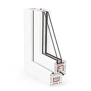 ПВХ Вікно 800х1250 REHAU Euro-Design 70 з двокамерним енергоощадним склопакетом, ламінат, фото 3