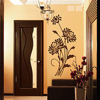 Вінілова інтер'єрна наклейка Хризантеми (наклейки на шпалери стіни квіти) матова 469х1000 мм