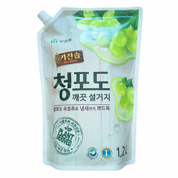 Засіб для миття посуду Mukunghwa Rich Bubble "Зелений виноград" 1.2 л (601405)