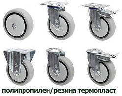 Колеса для візків із сірої термопластичної гуми (24 серія "Norma")