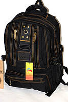 Брезентовый молодежный рюкзак черного цвета