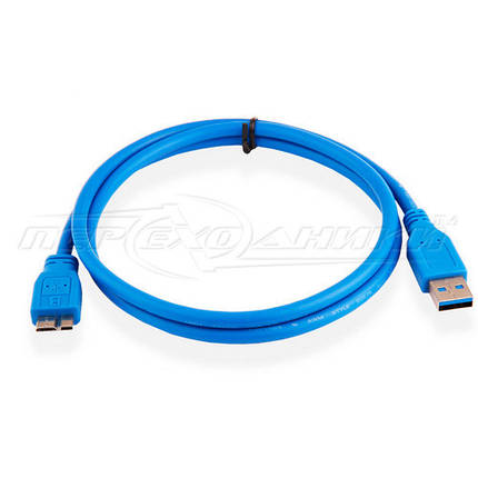 Кабель USB 3.0 AM to micro BM, 1 м, синій, фото 2