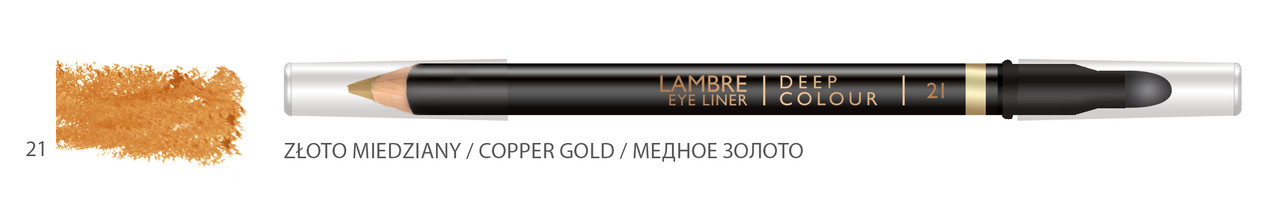 Олівець для очей LAMBRE Deep Colour Eye Liner №21 Copper Gold/Мідне золото, фото 1