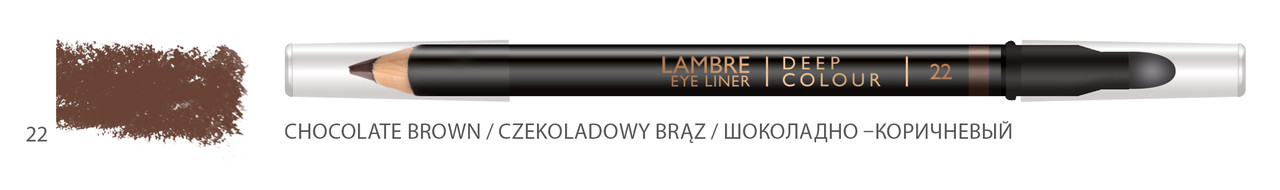 Олівець для очей LAMBRE Deep Colour Eye Liner No22 Chocolate brown/Шоколадно-коричневий, фото 1