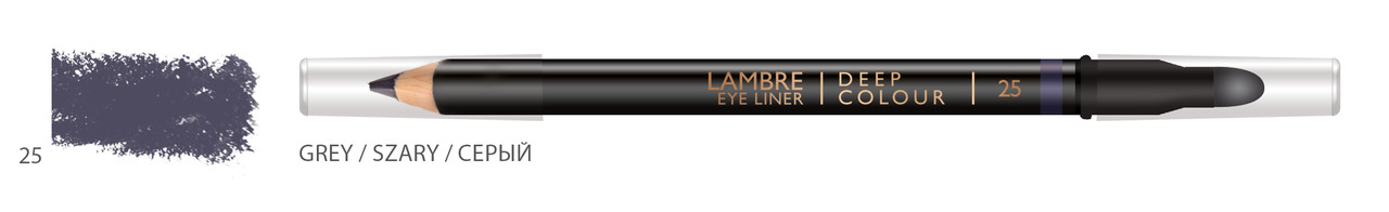 Олівець для очей LAMBRE Deep Colour Eye Liner No25 Grey/Сірий, фото 1