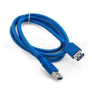 Кабель USB 3.0 AM - AF, 1.5 м, синій, фото 2