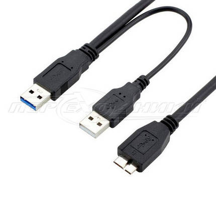 Кабель USB 3.0 AM+AM to micro BM, для жорстких дисків, 1 м, фото 2