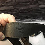 Ремінь шкіряний чоловічий LV, чорний, фото 3