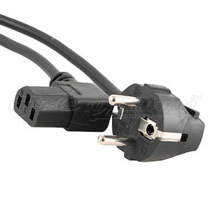 Кабель живлення 220V для комп'ютера кутовий СЕЕ 7/17-С13 (січення 3х0.75 мм2), біметал, 1.5 м, фото 4