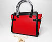 Жіноча стильна, об'ємна сумка-тоут Червоного кольору, фото 5