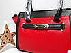 Жіноча стильна, об'ємна сумка-тоут Червоного кольору, фото 8
