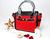 Жіноча стильна, об'ємна сумка-тоут Червоного кольору, фото 2