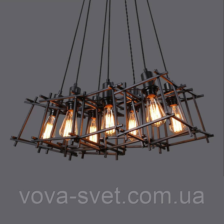 Підвісний світильник [Loft Spider Cubes Edisons — 8 Lamp ] 