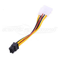 Кабель живлення для відеокарт 6 pin PCI-E to 2x Molex, 14 см, фото 4