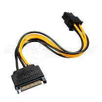 Кабель живлення для відеокарт 6 pin PCI-E to SATA 15 pin, фото 2