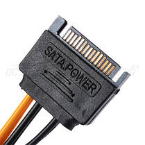 Кабель живлення для відеокарт 6 pin PCI-E to SATA 15 pin, фото 2