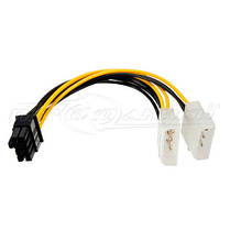 Кабель живлення для відеокарт 8 pin PCI-E to 2x Molex, 14 см, фото 3