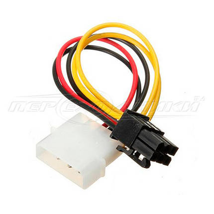 Кабель живлення для відеокарт 6 pin PCI-E to Molex, 14 см, фото 2