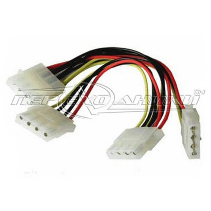 Перехідник кабель Molex 4 pin (M) to 3x Molex (F) живлення, фото 2