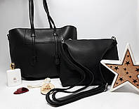 Неординарный набор сумок 2в1 , черного цвета классического стиля