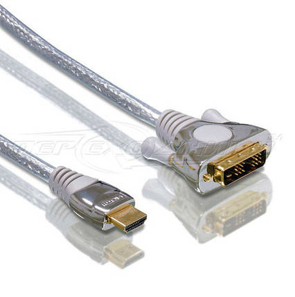 Кабель HDMI - DVI (18+1), силікон, 1.8 м, фото 2