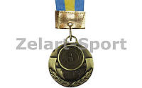Медаль спортивна зі стрічкою AIM d-5 см місце 3-бронза (метал, d-5 см, 21,5g)