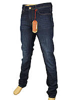 Зимние мужские джинсы X-Foot 140-2362 Dark Blue фліс