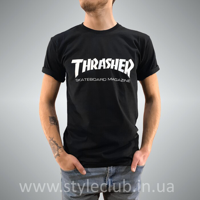 Футболка Thrasher | Бірки Фотки | Чоловіча чорна XS