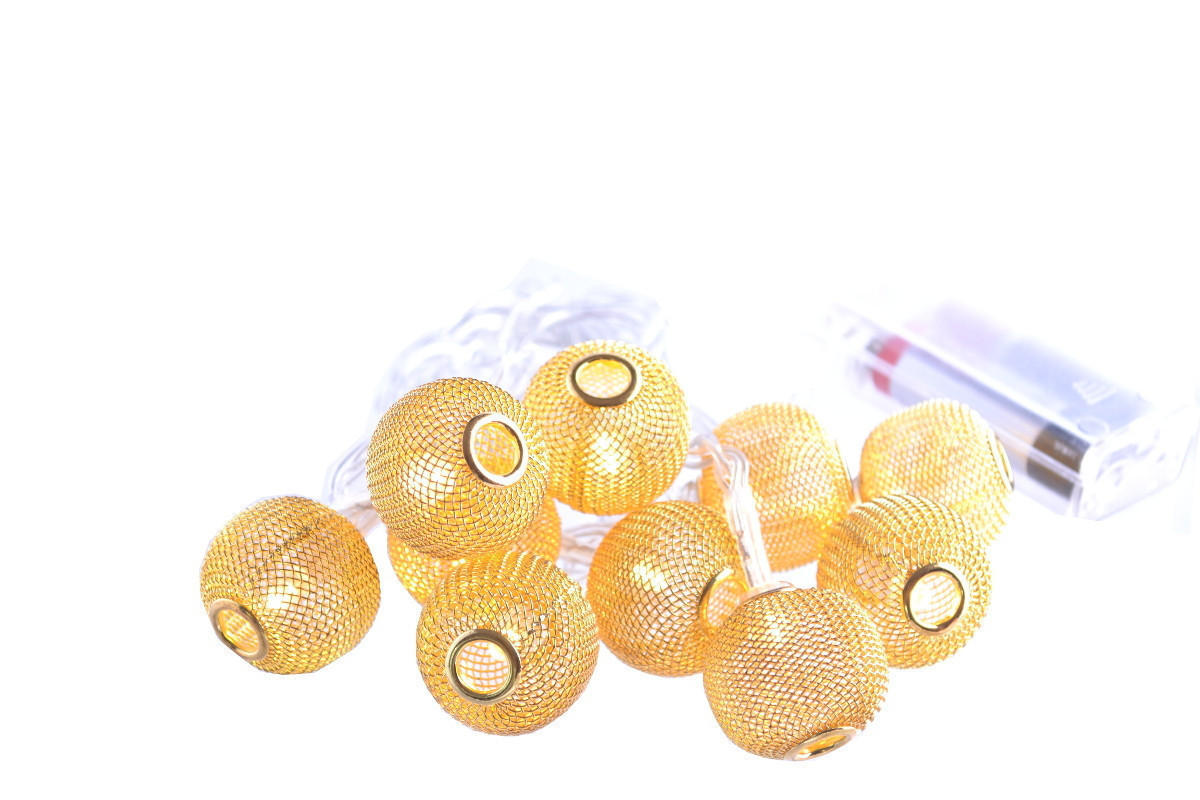 Новорічна гірлянда 10 LED, Білий теплий ялинковий світло, на пальчикових батарейках