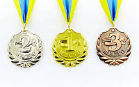 Медаль спортивна зі стрічкою BEST d-5 см 1-золото, 2-срібло, 3 бронза (метал, d-5 см, 25g)