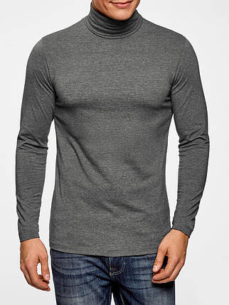 M - 4XL. Чоловічий гольф (водолазка), комір з відворотом - сірий, фото 1