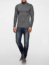 M - 4XL. Чоловічий гольф (водолазка), комір з відворотом - сірий, фото 3